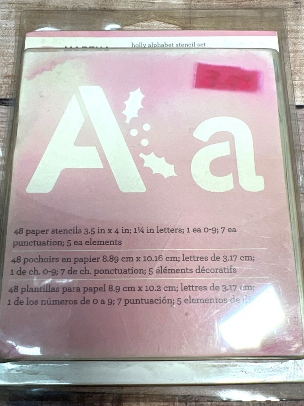 Martha Stewart Holly Alphabet Stencil Set 48 Paper Stencils 3.5"x4" Letters Numb